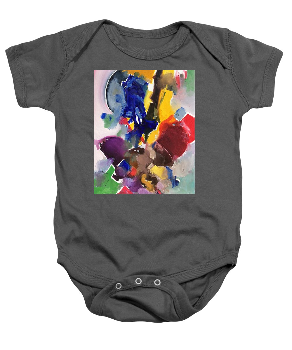 Abstract Baby Onesie featuring the painting Absorption by Atanas Karpeles