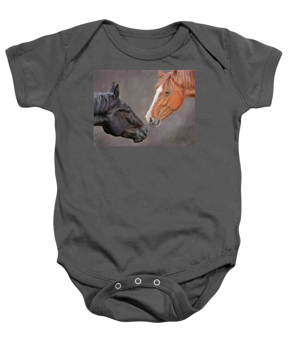 Horse Baby Onesie featuring the pastel Affection by Kirsty Rebecca
