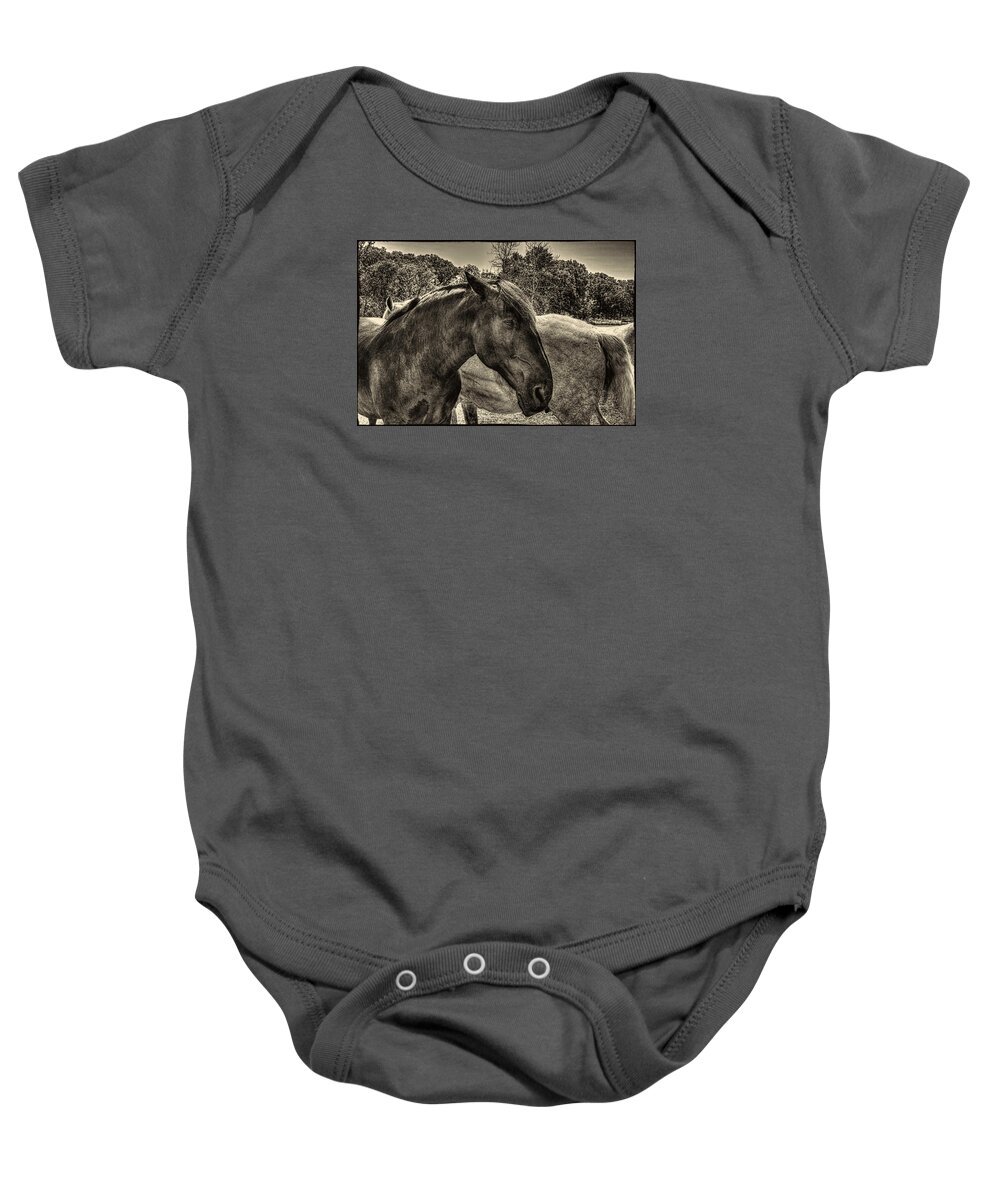 Pictorial Baby Onesie featuring the photograph After a Day at Work by Roger Passman