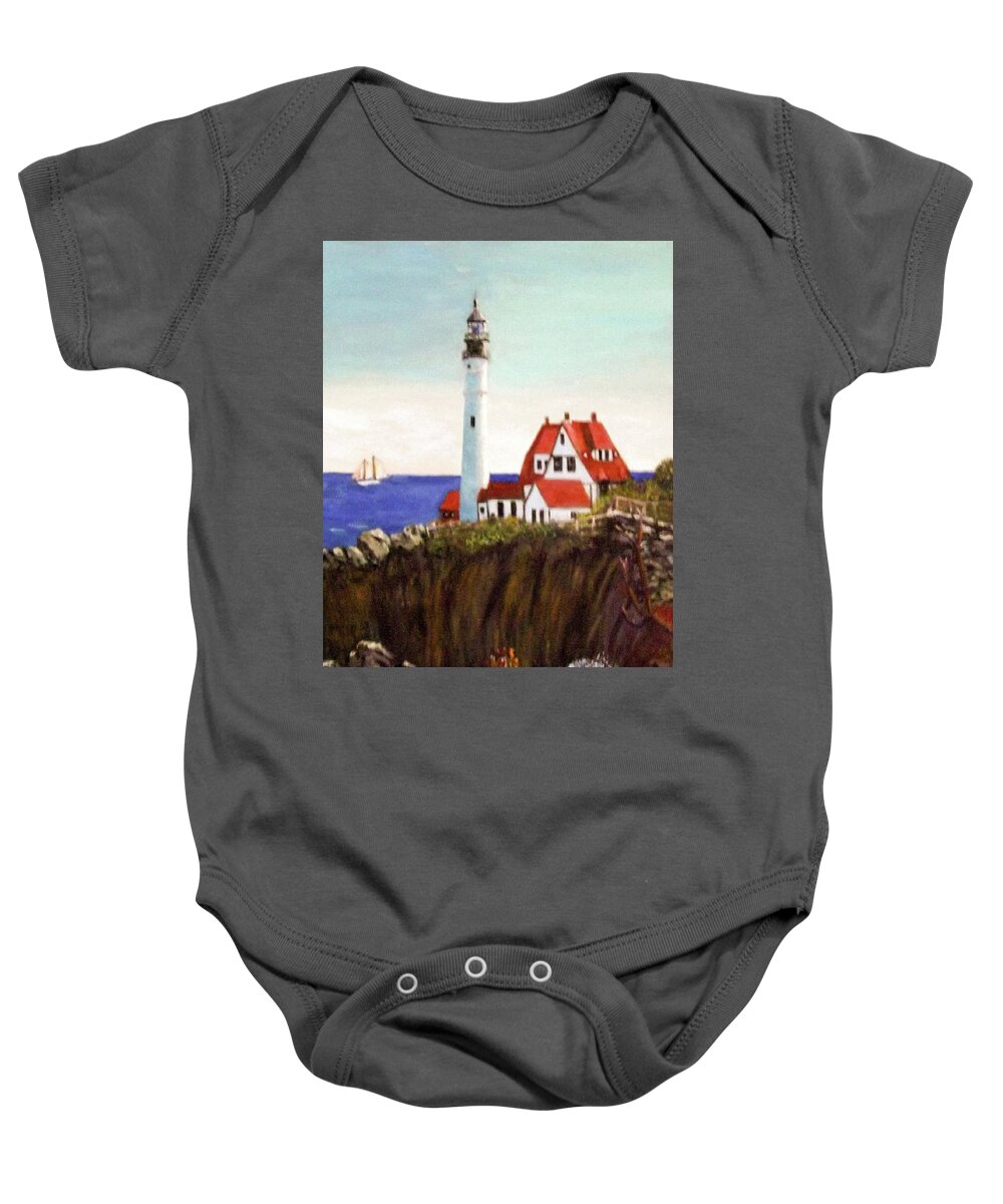 Red Baby Onesie featuring the painting After the Sorm by Brent Harris