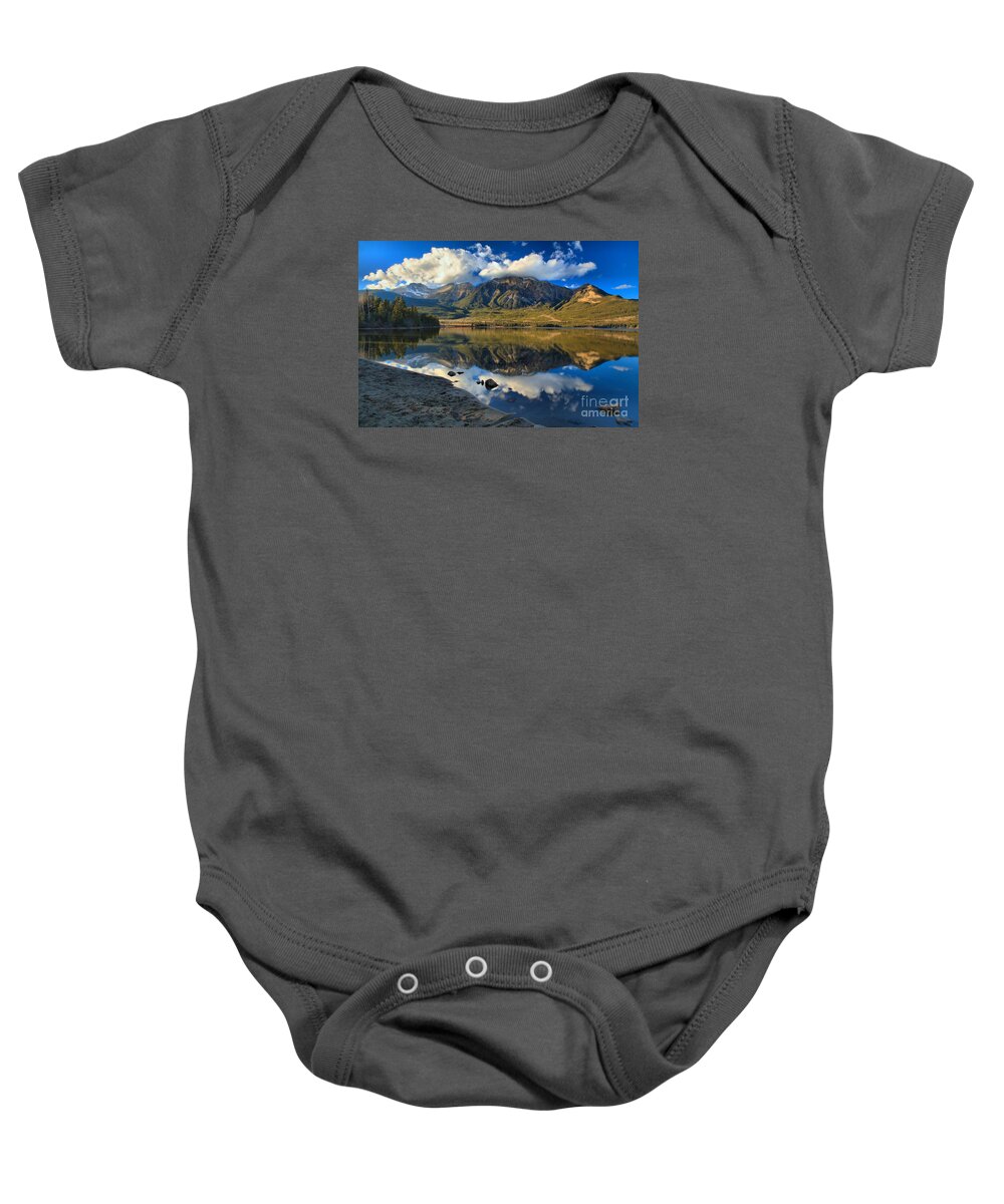 Pyramid Lake Baby Onesie featuring the photograph Afternoon Reflections At Pyramid Lake by Adam Jewell