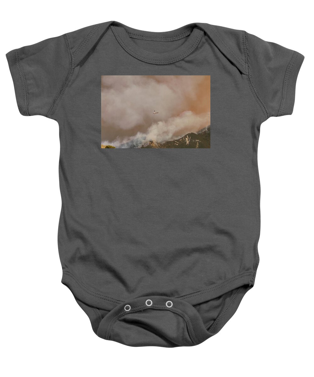 Fires Baby Onesie featuring the photograph Alamo Fire - California by Art Block Collections