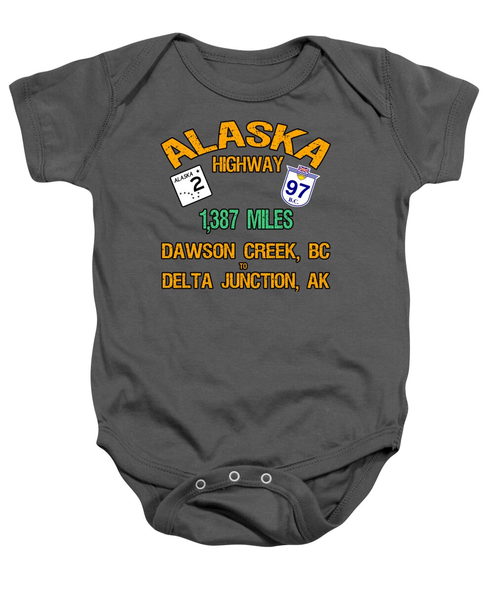 Alaska Highway Baby Onesie featuring the digital art Alaska Highway by David G Paul