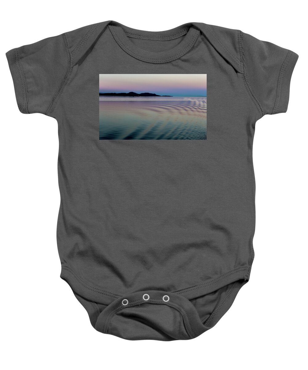 Water Baby Onesie featuring the photograph Alaskan Sunset at Sea by Ed Clark