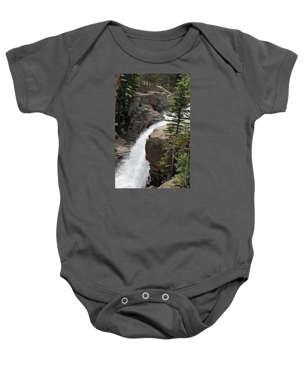 Alberta Falls Baby Onesie featuring the photograph Alberta Falls 03 by Pamela Critchlow