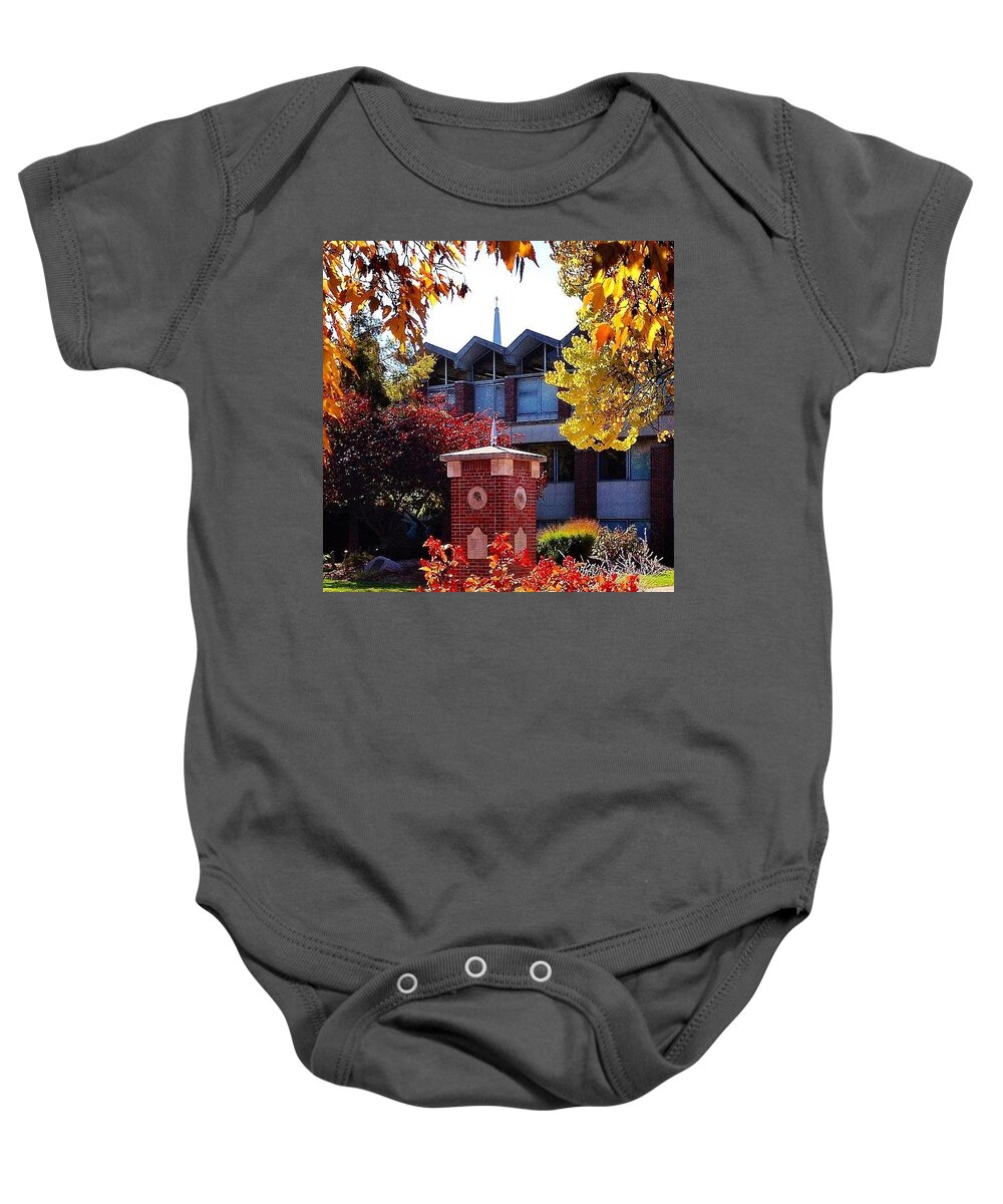 Alma Baby Onesie featuring the photograph Alma College McIntyre Mall by Chris Brown