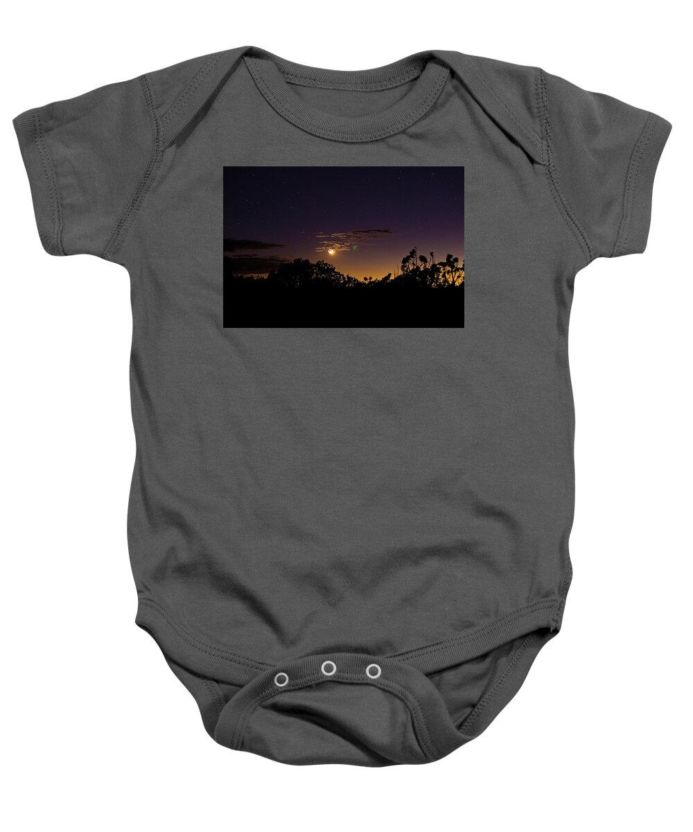 Moon Baby Onesie featuring the photograph Alternate Moon by Brad Hodges