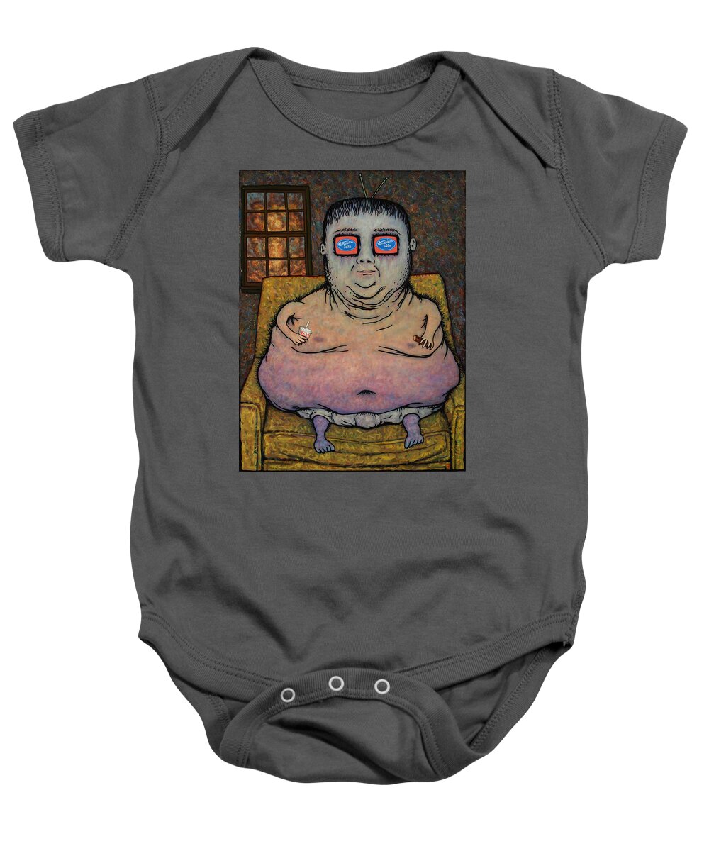 American Idol Baby Onesie featuring the painting American Idle by James W Johnson