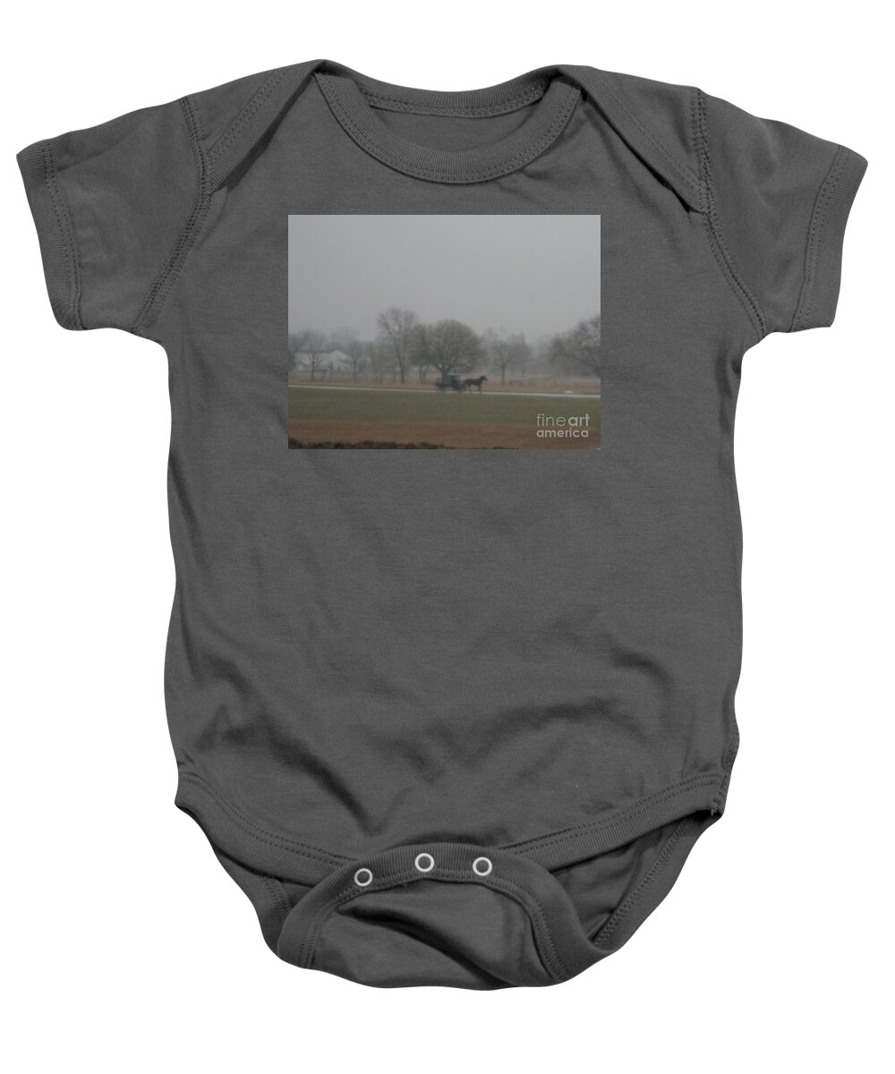 Amish Baby Onesie featuring the photograph An Evening Buggy Ride by Christine Clark