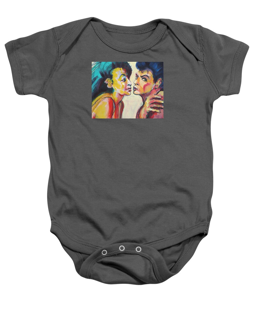 Painting Baby Onesie featuring the painting Annette and Frankie by Les Leffingwell