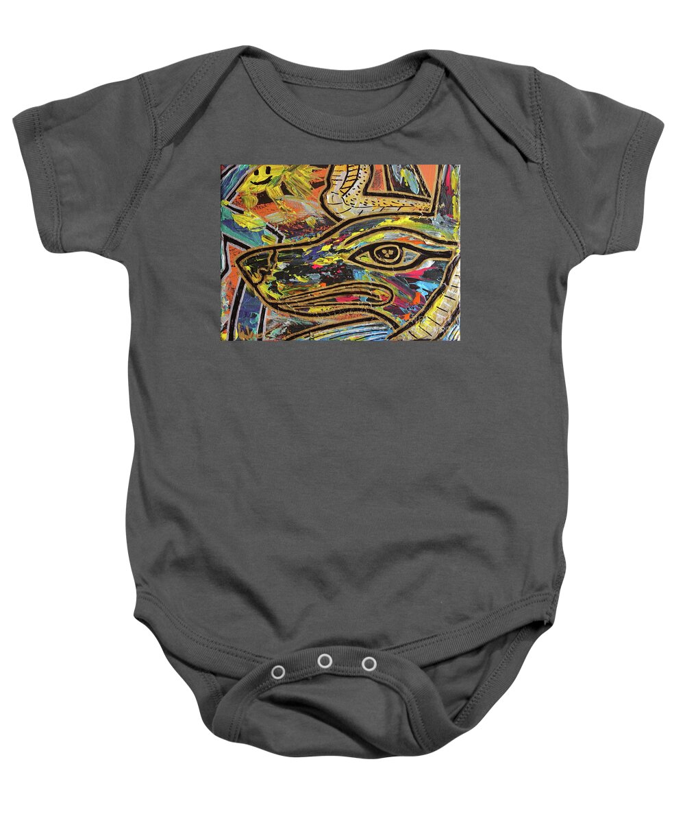 Acrylic Baby Onesie featuring the painting Anpu by Odalo Wasikhongo