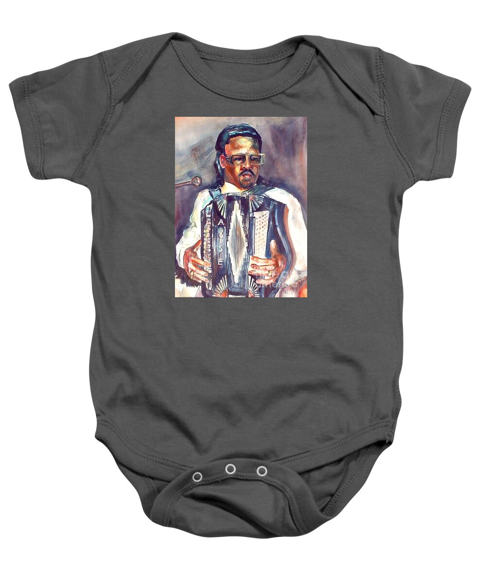 Accordian Baby Onesie featuring the painting Anthony by Beverly Boulet