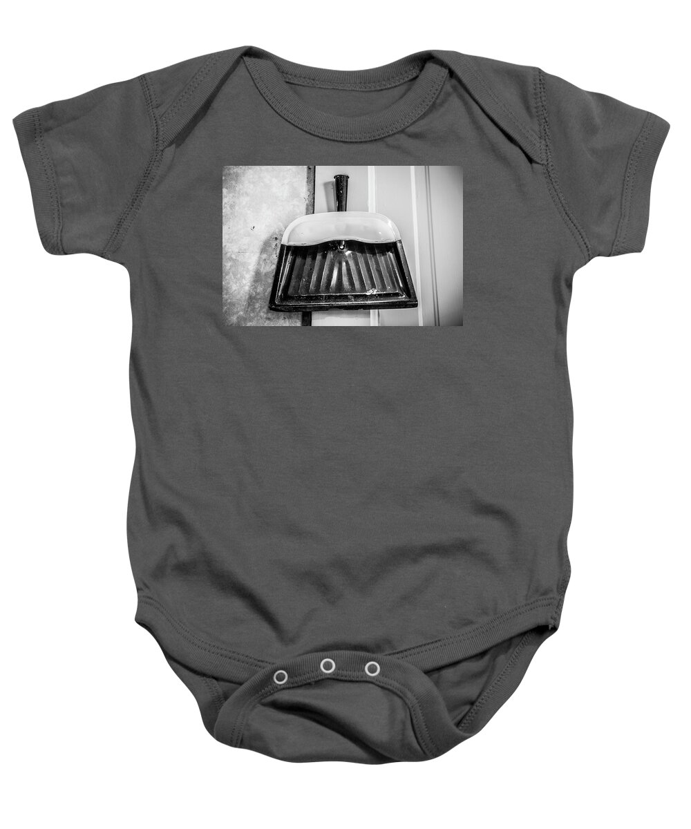 Clean Baby Onesie featuring the photograph Antique Dust Pan 1 by Marilyn Hunt