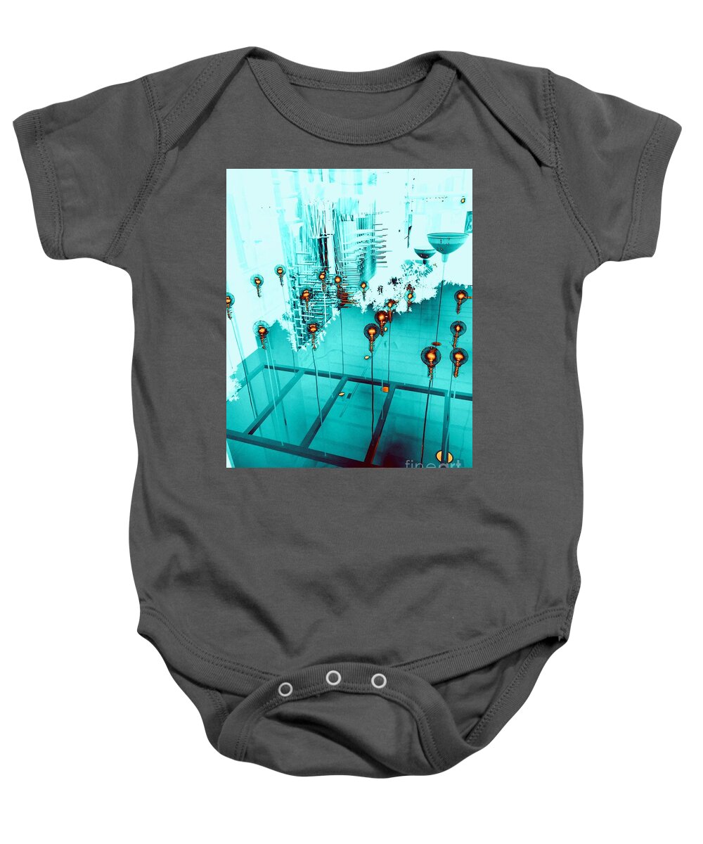 500 Views Baby Onesie featuring the photograph Aqua Reflections by Jenny Revitz Soper