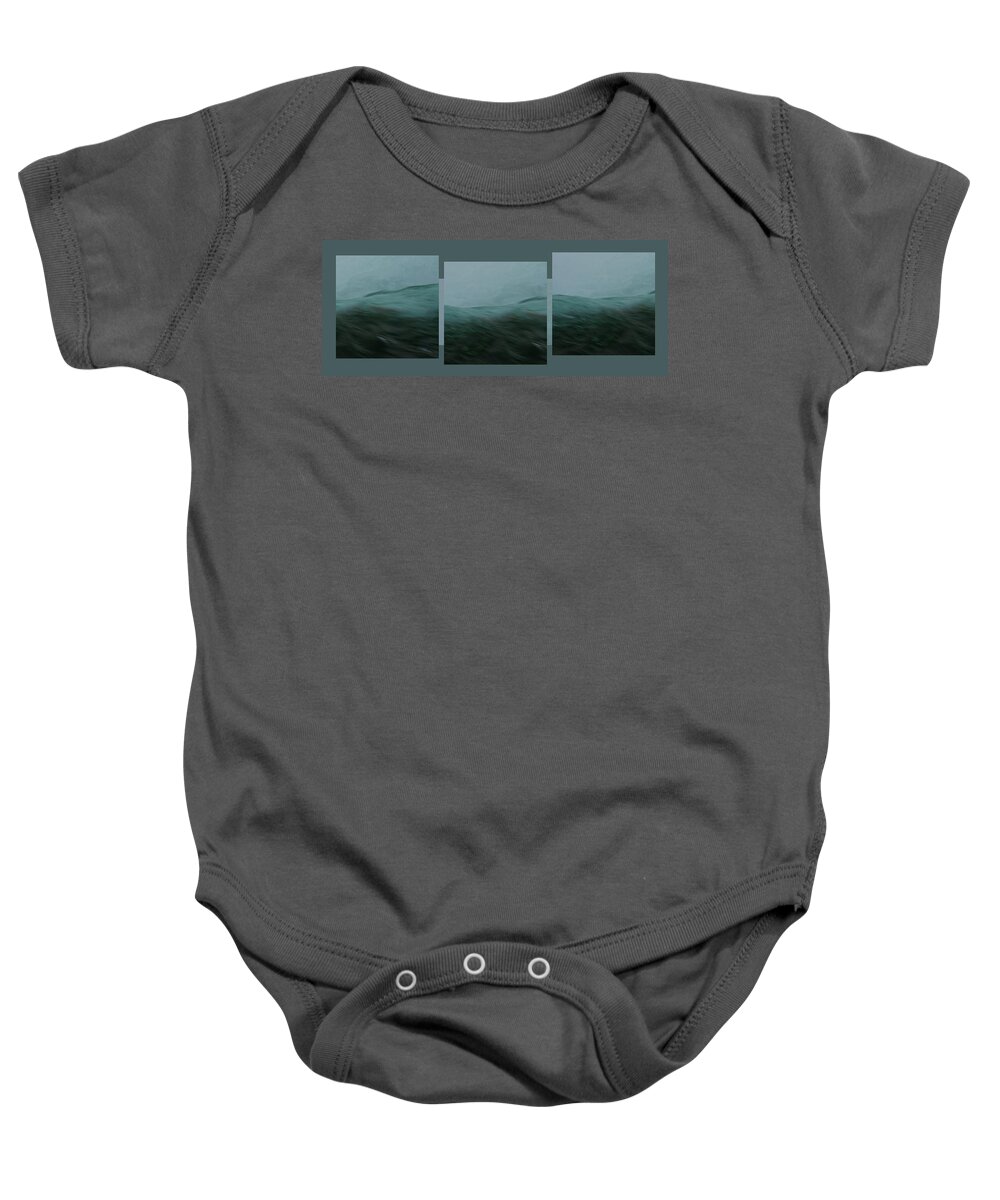 Waterfall Baby Onesie featuring the photograph Aquascape Triptych - by Julie Weber