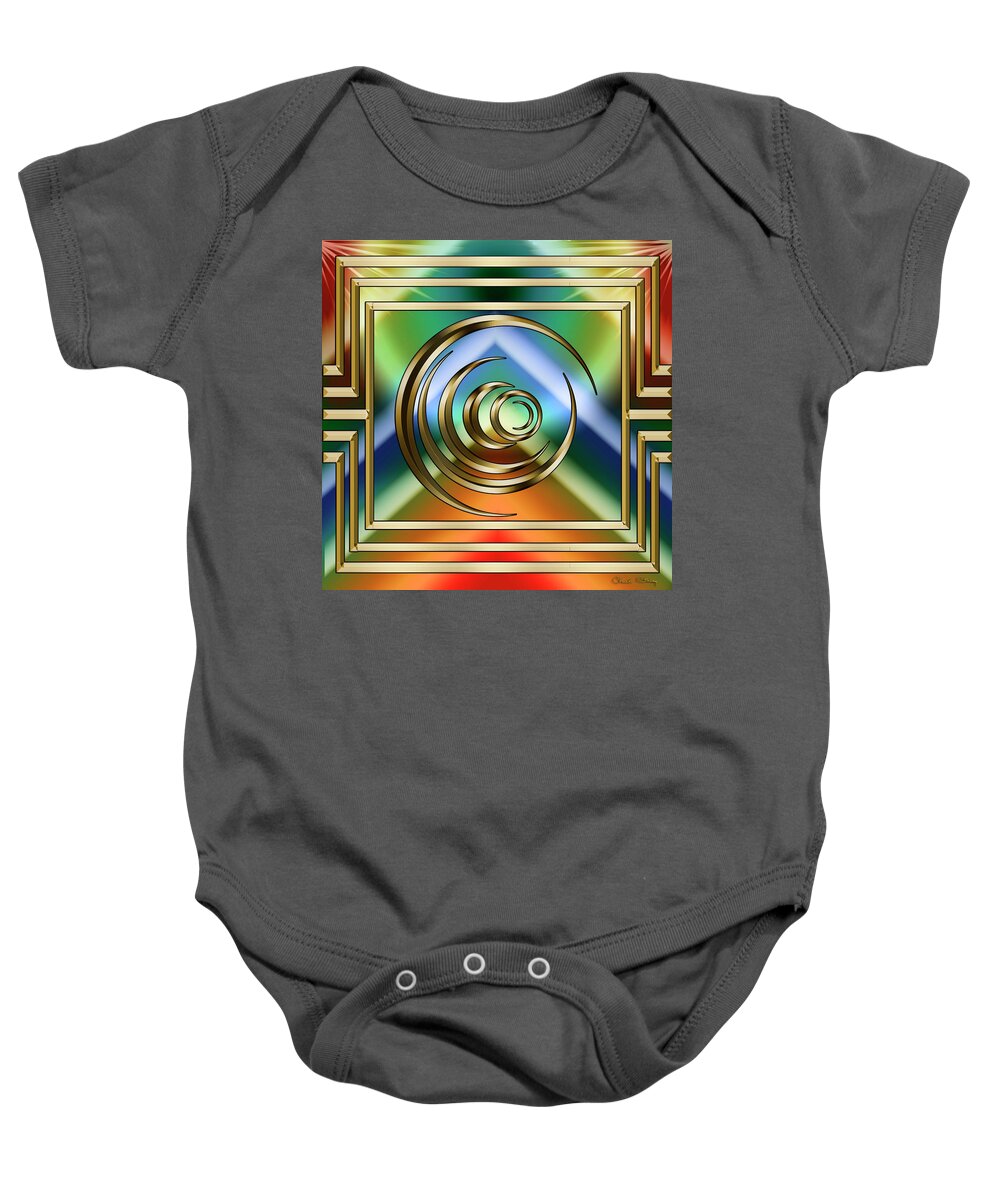 Art Deco 32 Baby Onesie featuring the digital art Art Deco 32 by Chuck Staley