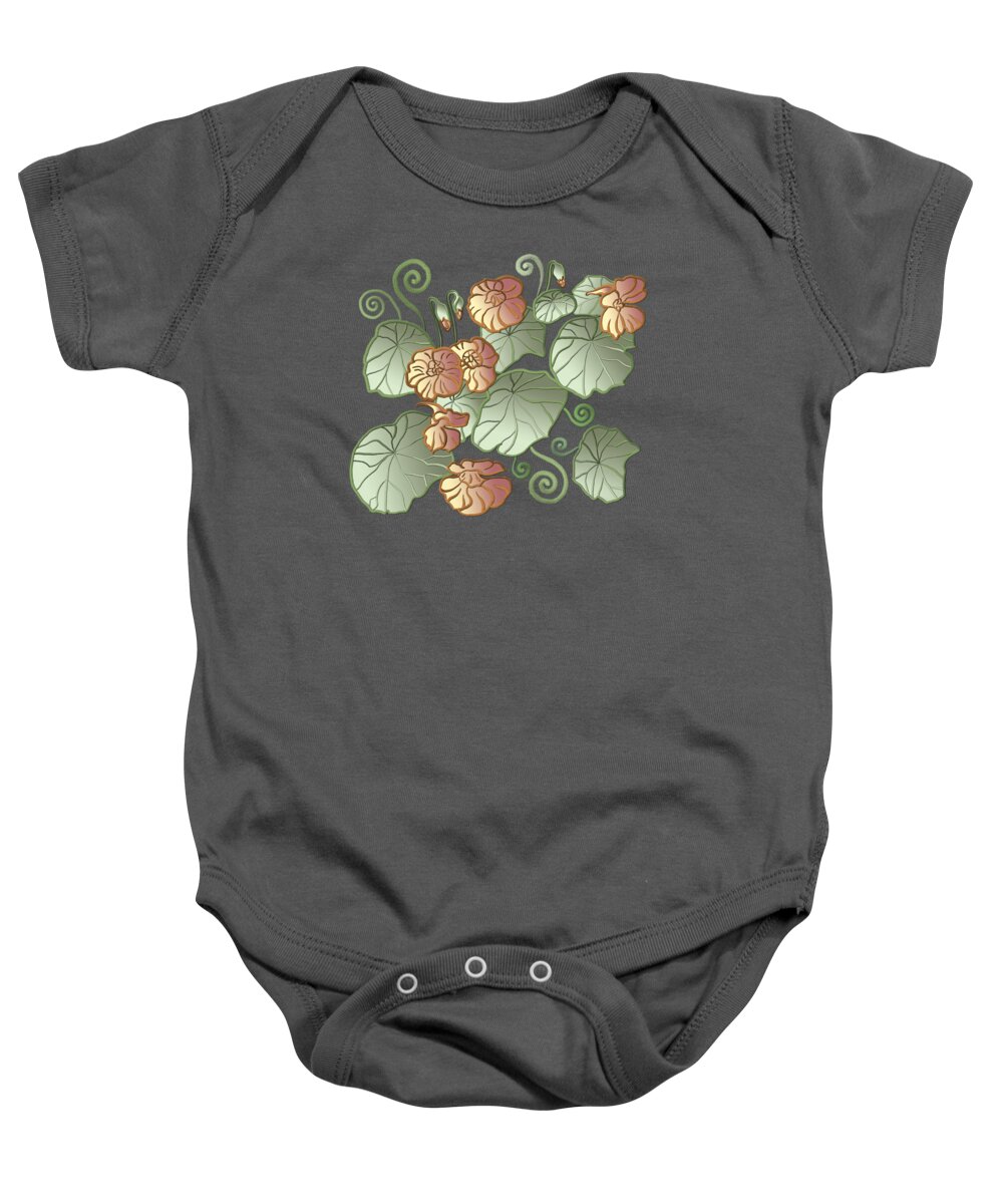 Hand Painted Baby Onesie featuring the painting Art Nouveau Garden by Ivana Westin