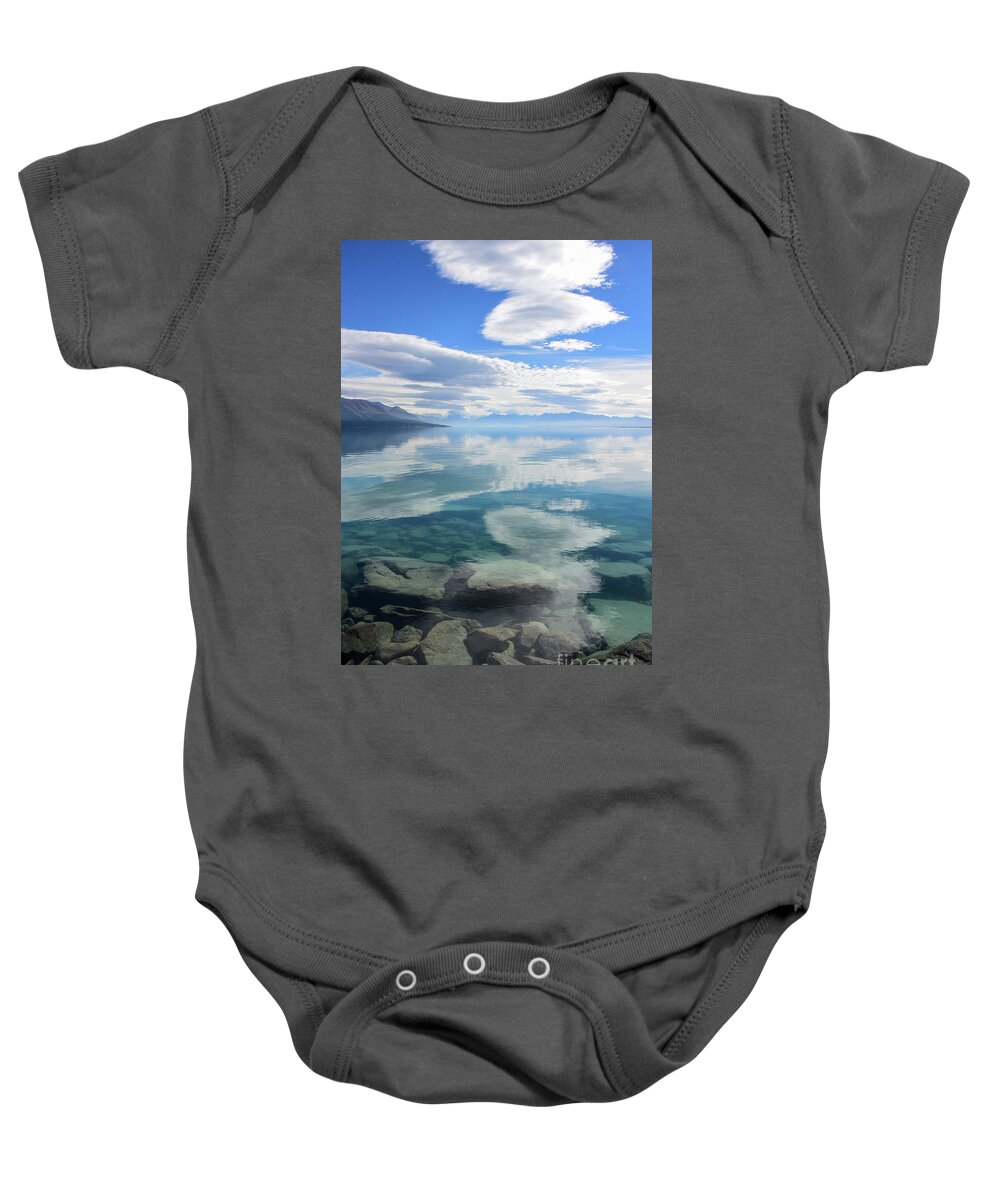 Lake Baby Onesie featuring the photograph As Above So Below by Joanne West