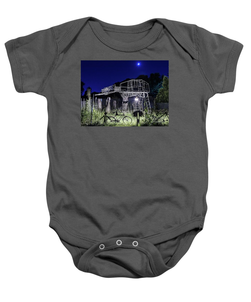 Night Scenes Baby Onesie featuring the photograph AT-AT Walker by Charles Hite