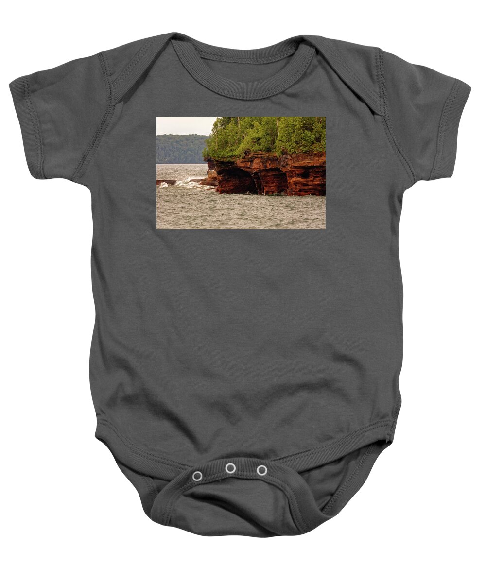 Apostle Islands Baby Onesie featuring the photograph At the point by Peter Ponzio