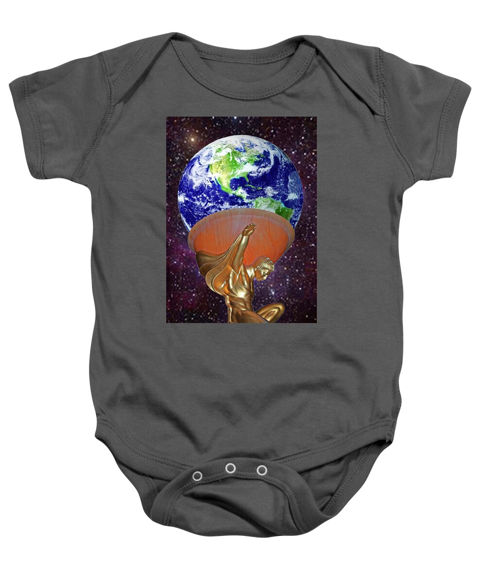 Atlas Baby Onesie featuring the photograph Atlas Holding Earth by Rich Walter