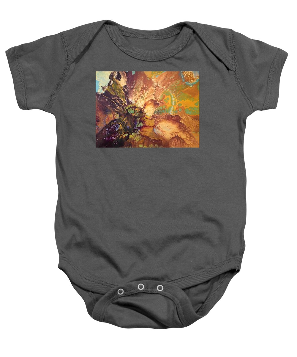 Abstract Baby Onesie featuring the painting Aura by Soraya Silvestri