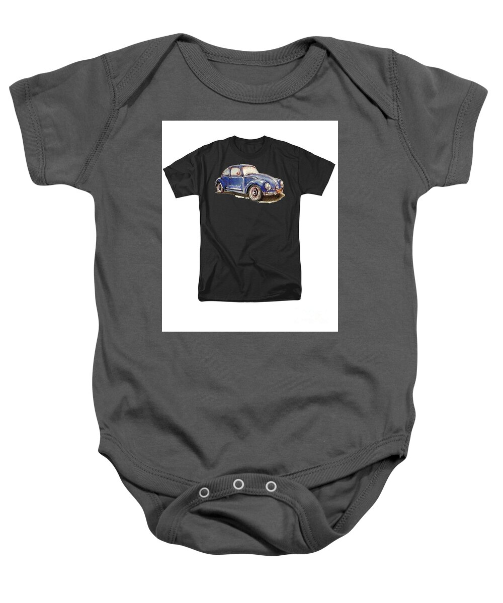  Baby Onesie featuring the painting The Beetle by Herb Strobino