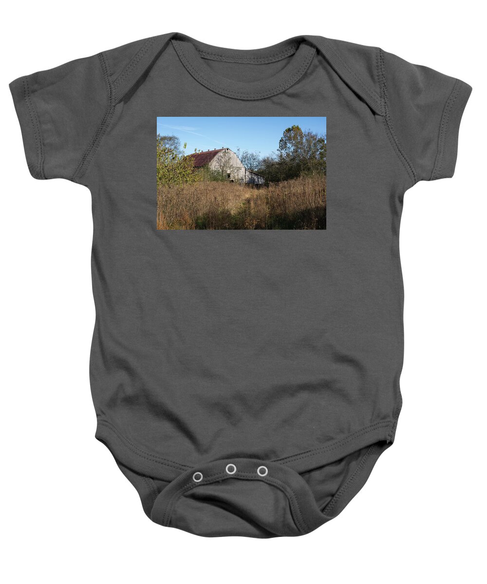 Nature Baby Onesie featuring the photograph Autumn Barn by John Benedict