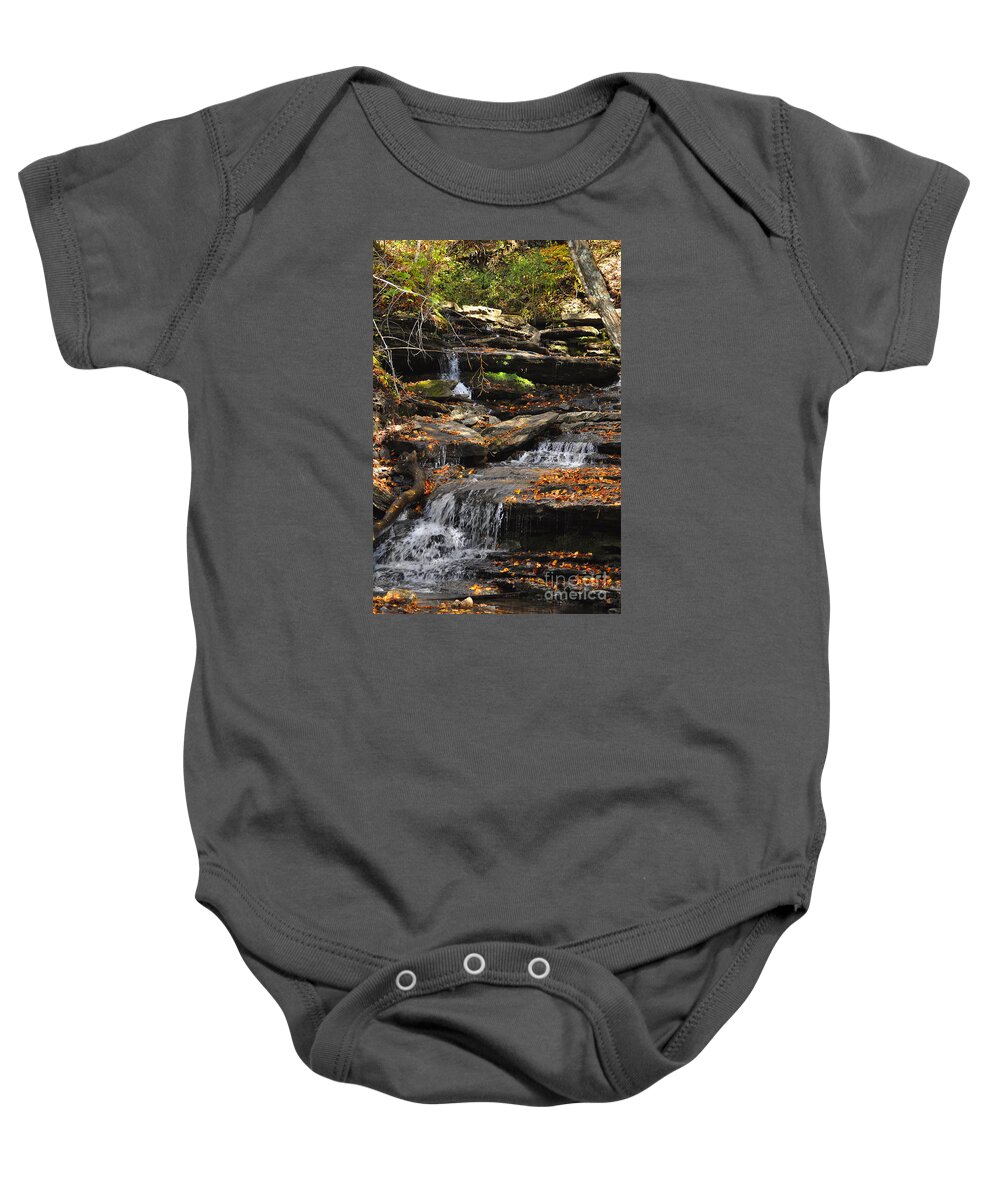 Diane Berry Baby Onesie featuring the photograph Autumn Brook by Diane E Berry