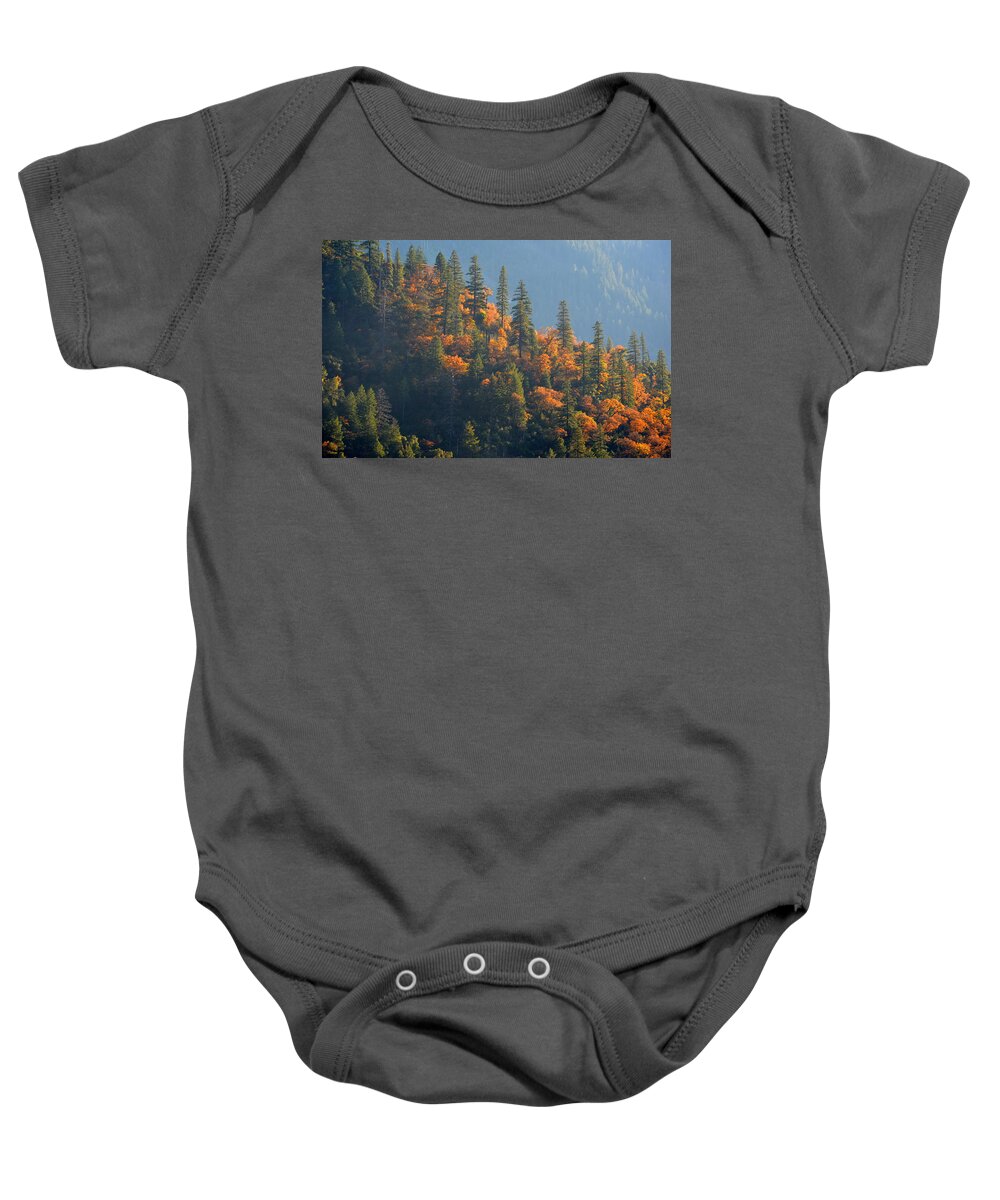 Scenic Baby Onesie featuring the photograph Autumn in the Feather River Canyon by AJ Schibig