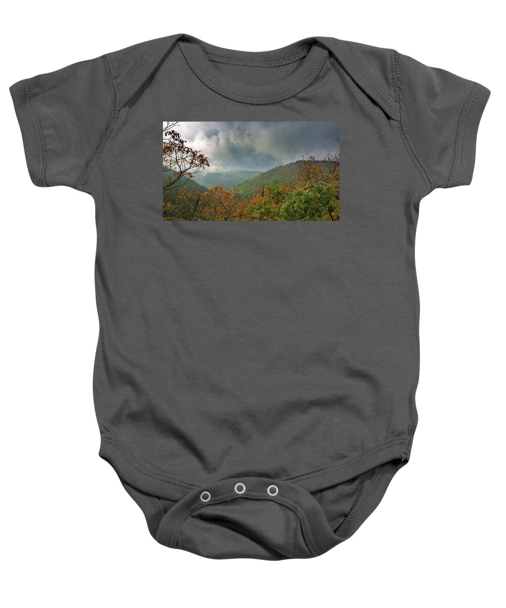 Iautumn Baby Onesie featuring the photograph Autumn in the Ilsetal, Harz by Andreas Levi