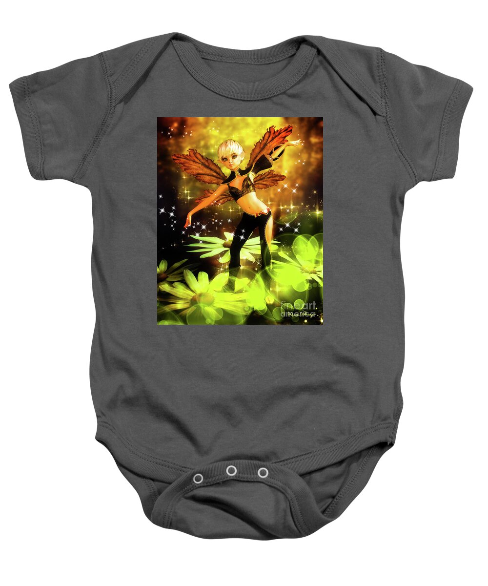 Fairy Baby Onesie featuring the digital art Autumn Pixie by Alicia Hollinger