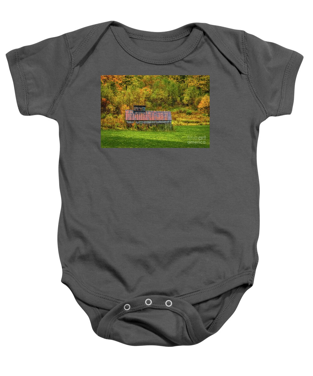 Adirondacks Baby Onesie featuring the photograph Autumn Rain 3 by Roger Monahan