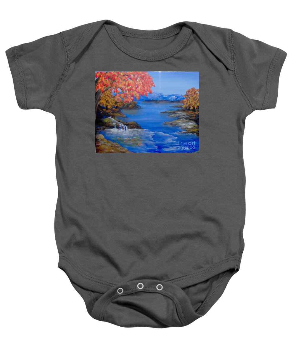 Trees Baby Onesie featuring the painting Autumn by Saundra Johnson