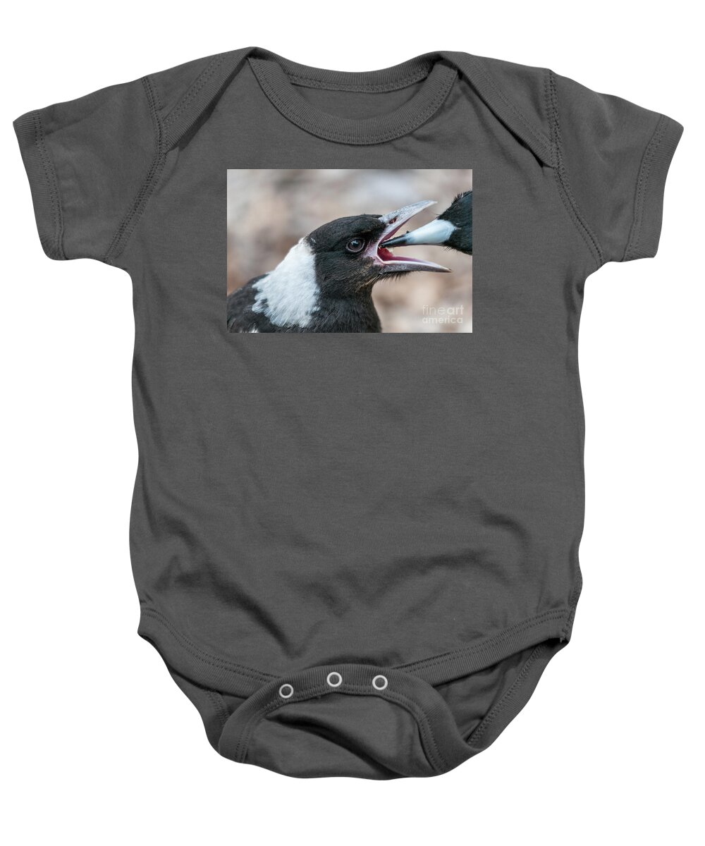 Magpie Baby Onesie featuring the photograph Baby Magpie 2 by Werner Padarin