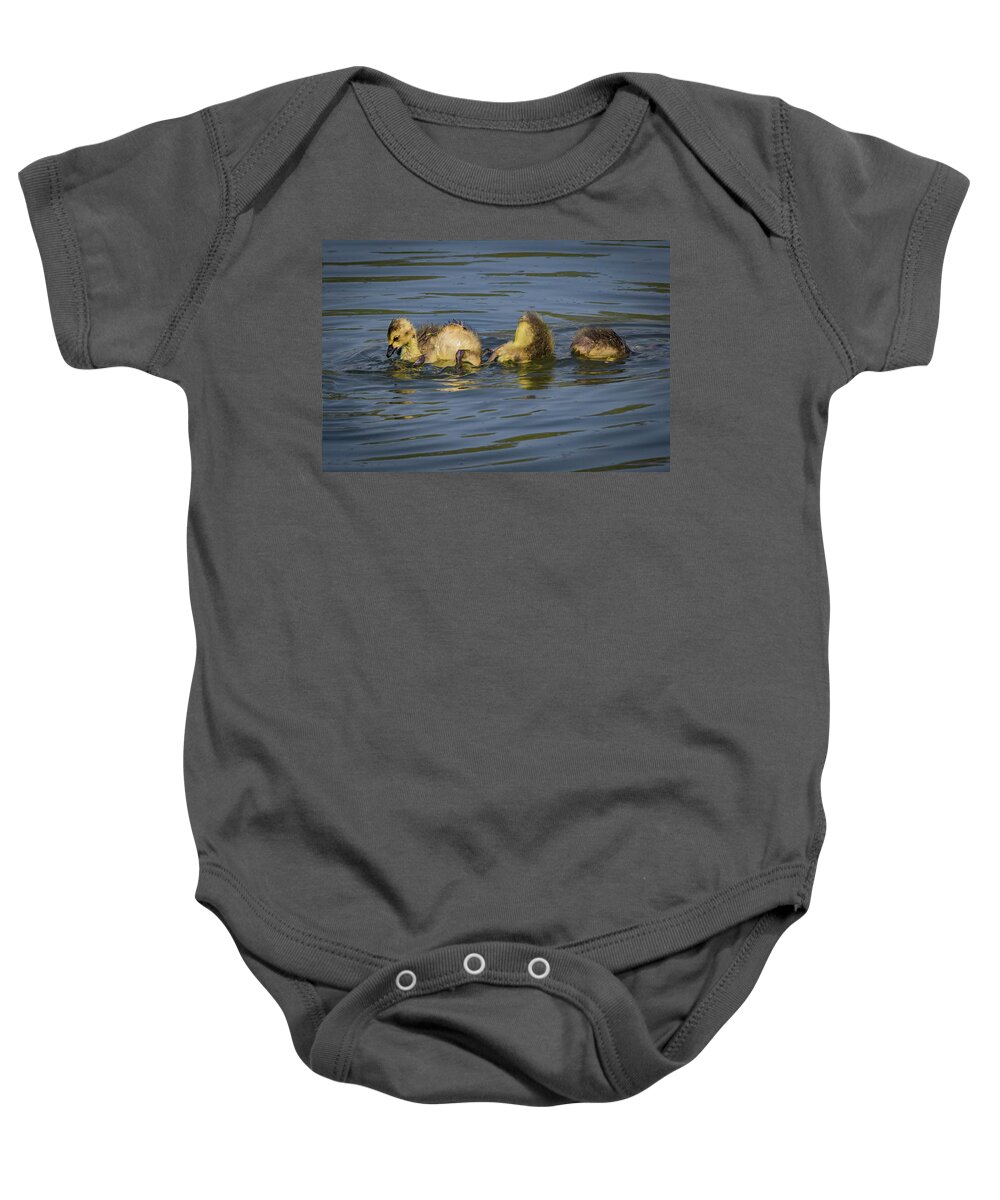 Siblings Baby Onesie featuring the photograph Baby Pool by Ray Congrove