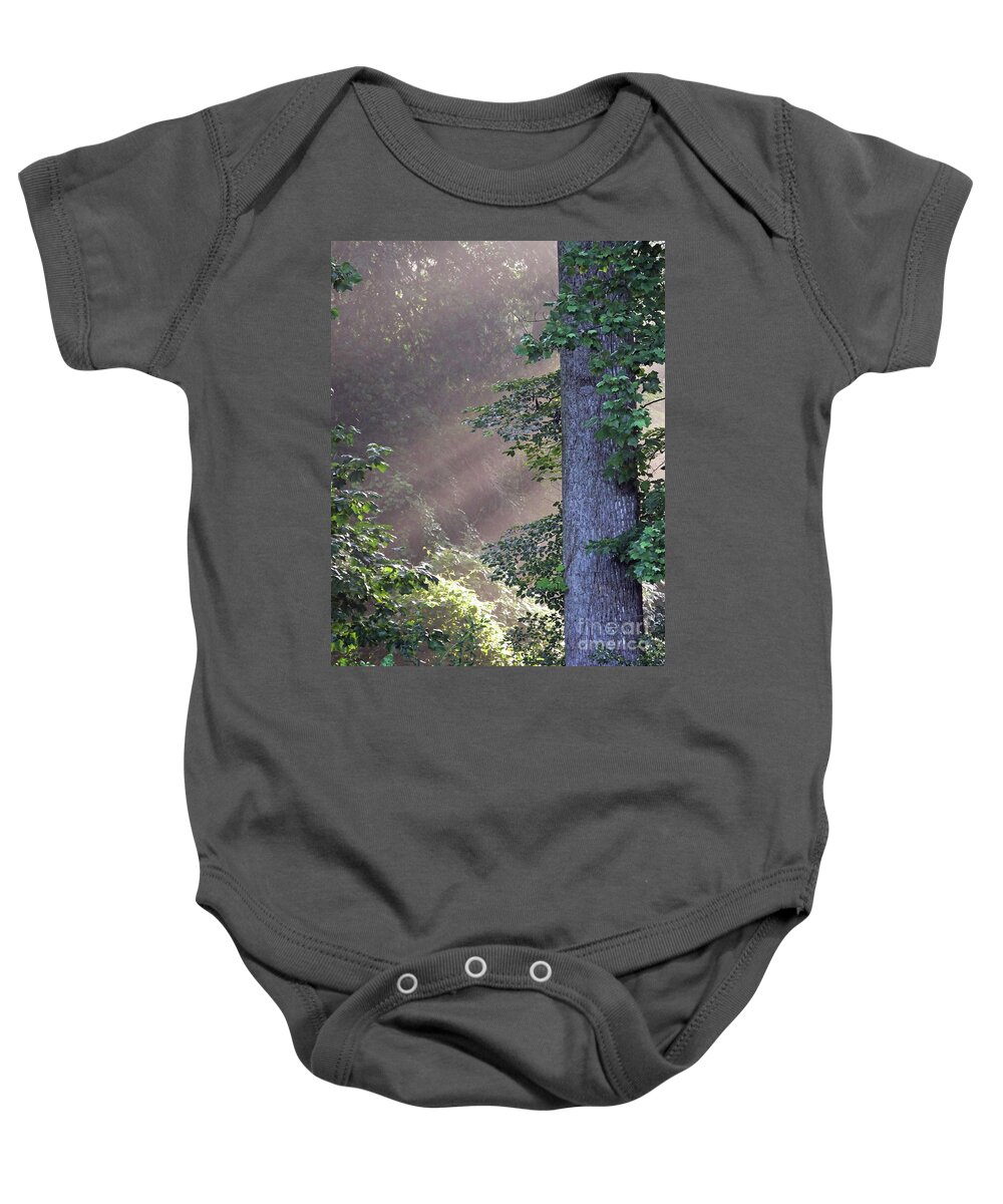 Tree Baby Onesie featuring the photograph Backyard Forest Atlanta by Lizi Beard-Ward