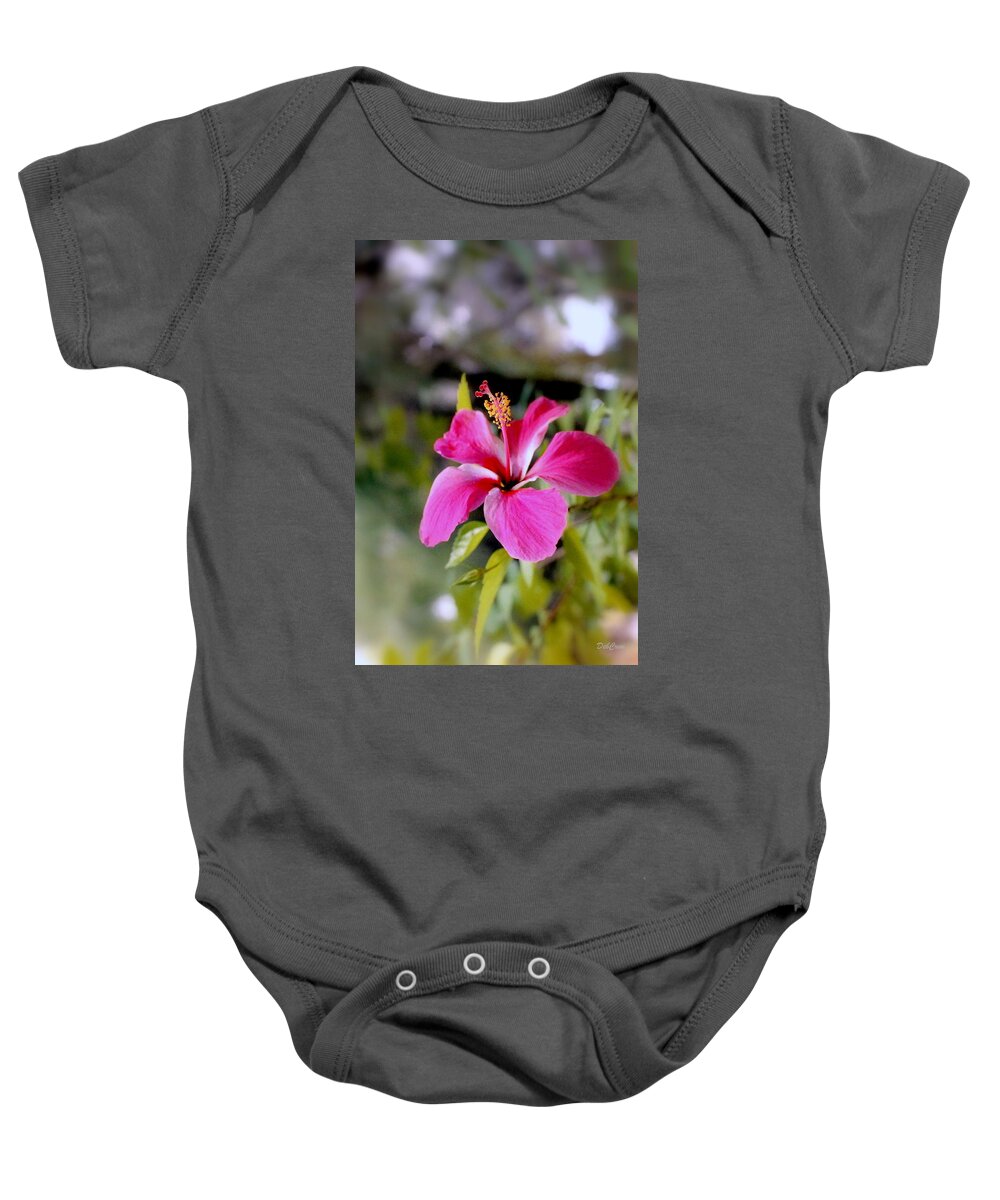 Flowers Baby Onesie featuring the photograph Bahamian Flower by Deborah Crew-Johnson