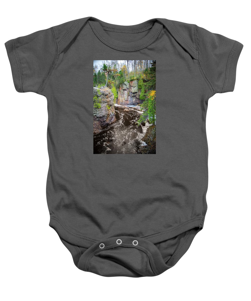 Alex Blondeau Baby Onesie featuring the photograph Baptism River in Tettegouche State Park MN by Alex Blondeau