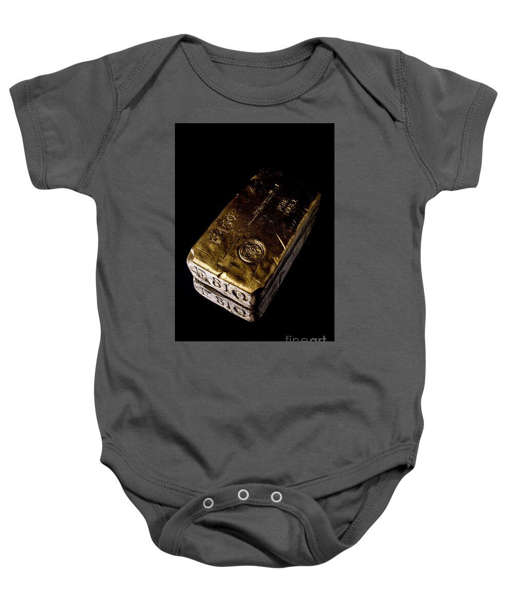 Wealth Baby Onesie featuring the photograph Bar of Gold by Edward Fielding