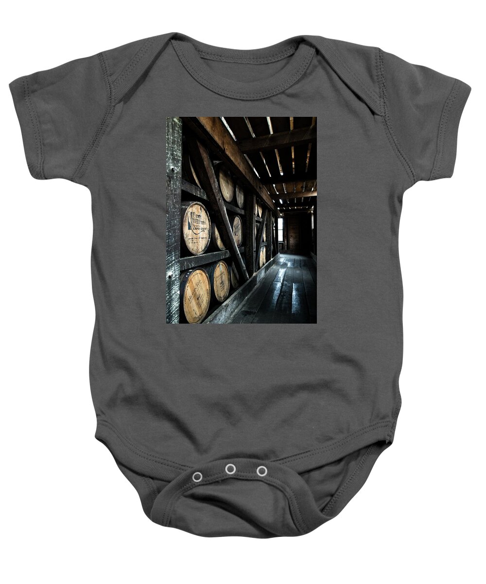 Bourbon Baby Onesie featuring the photograph Bardstown Rickhouse by Joseph Caban