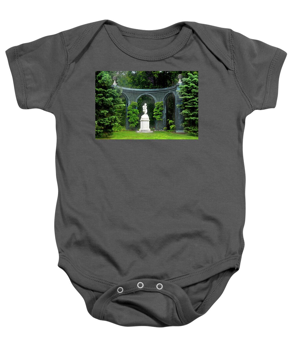 Female Statue Baby Onesie featuring the photograph Bashful by Diana Angstadt