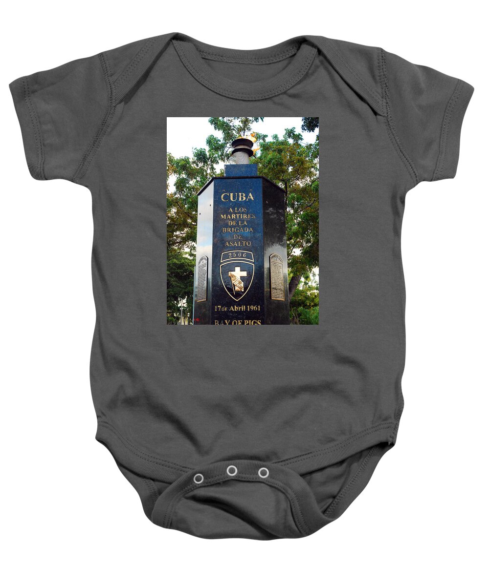 Miami Baby Onesie featuring the photograph Bay of Pigs Invasion Memorial by James Kirkikis