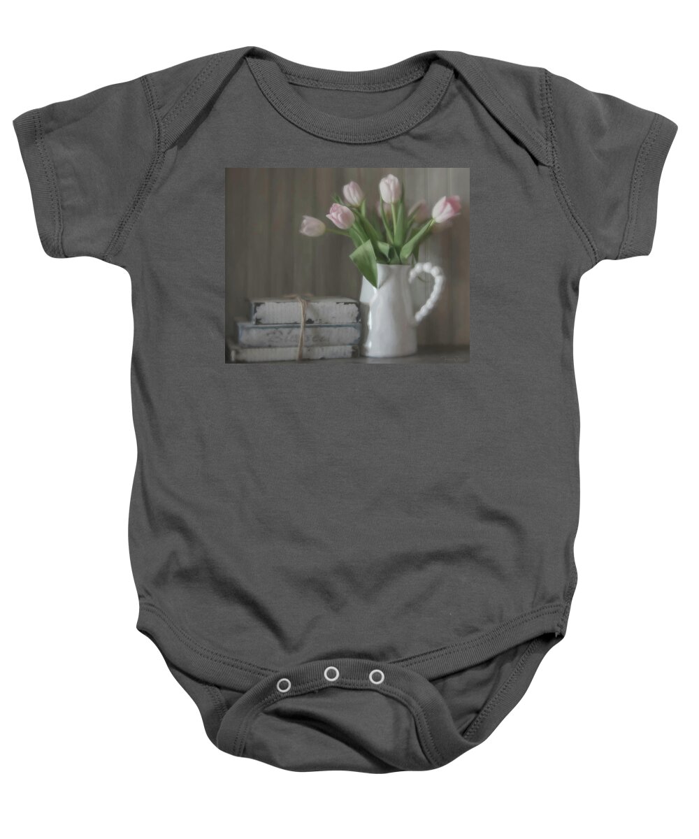 Still Life Baby Onesie featuring the mixed media Be Blessed by Teresa Wilson