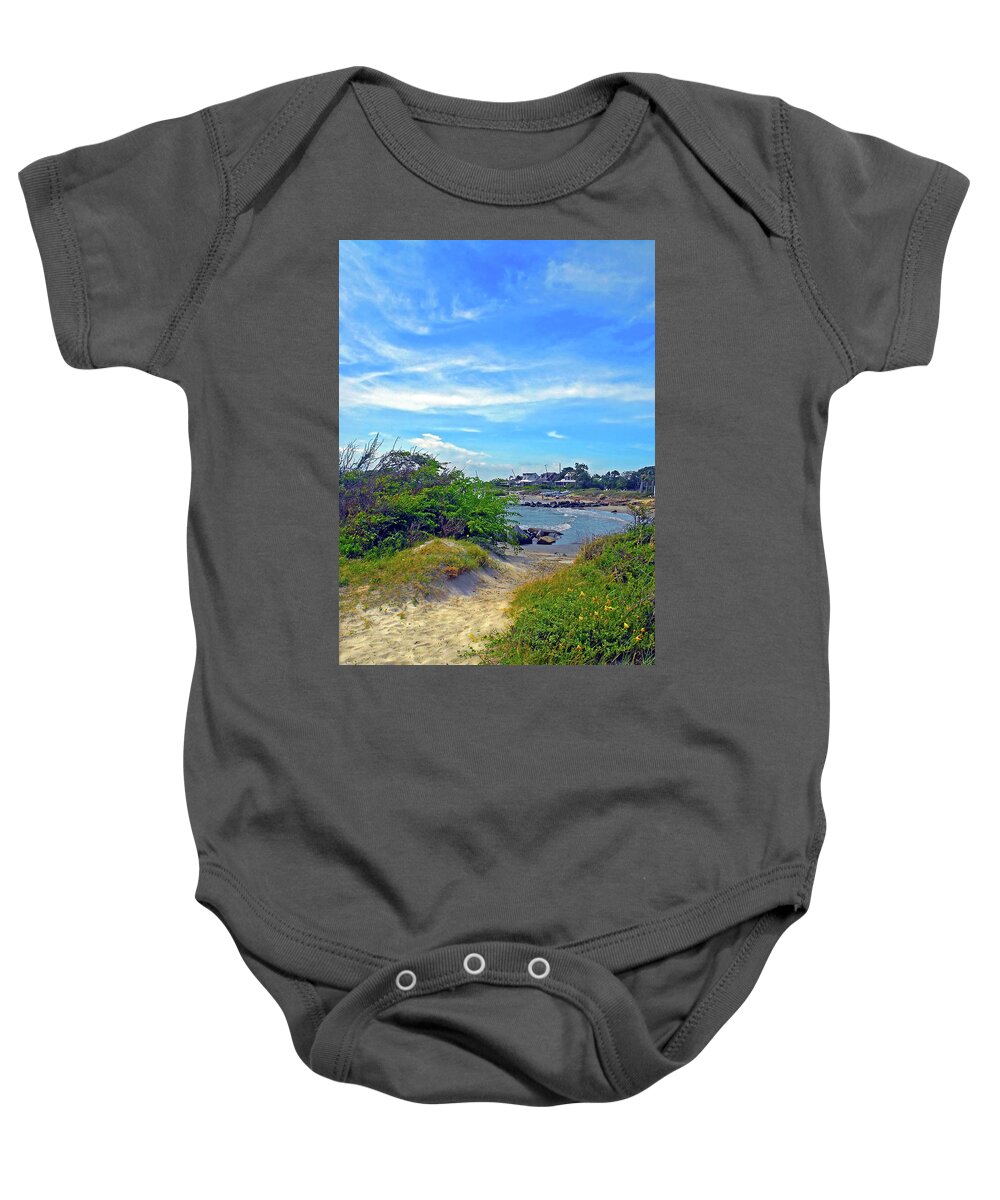Sullivan's Island Baby Onesie featuring the photograph Beach Path Wisdom by Marie Hicks