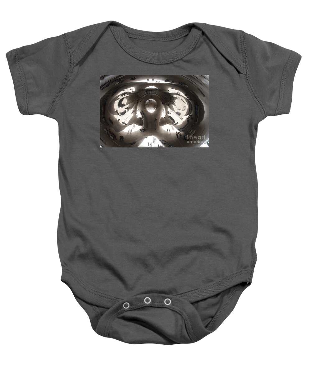 Cloud Gate Baby Onesie featuring the photograph Bean Abstract No. 1 by Crystal Nederman