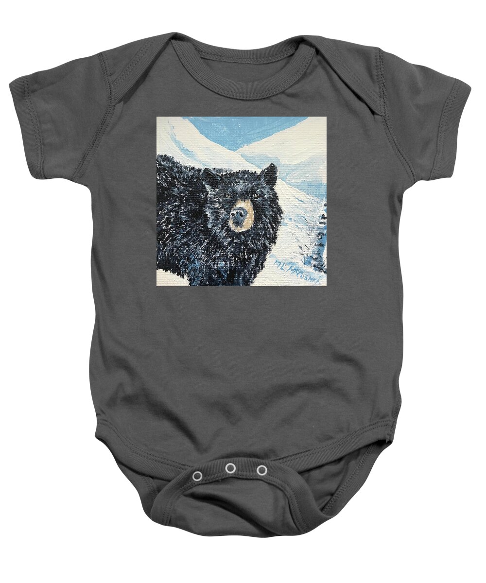 Bear Baby Onesie featuring the painting Bear of the Tetons by ML McCormick