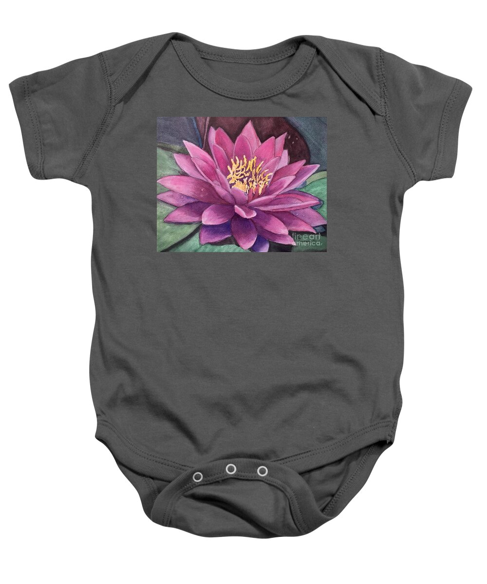 Flower Baby Onesie featuring the painting Beautiful Water Lily by Sue Carmony