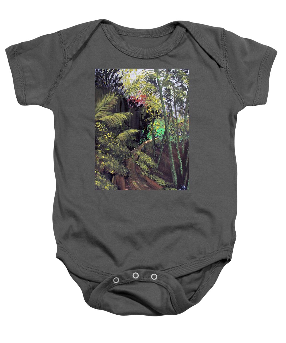 Yunque In Puerto Rico Baby Onesie featuring the painting Beauty around us 3 by Gloria E Barreto-Rodriguez