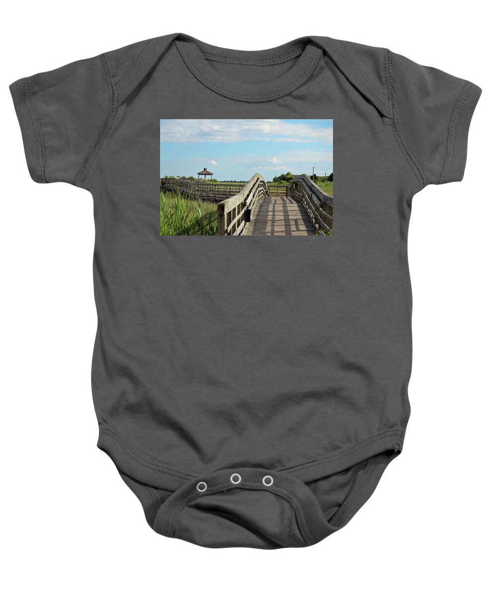 Southport Baby Onesie featuring the photograph Beauty At The Boardwalk by Cynthia Guinn